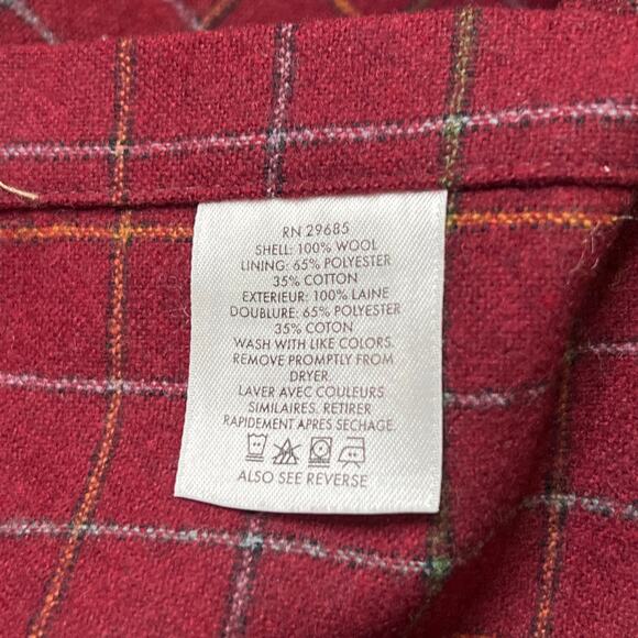 Vintage Pendleton Lodge Shirt Red Plaid 100% Virgin Wool Men’s Large western - Picture 4 of 11